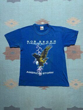Vintage 80s t shirt bob seger silver bullet band American storm band tour medium